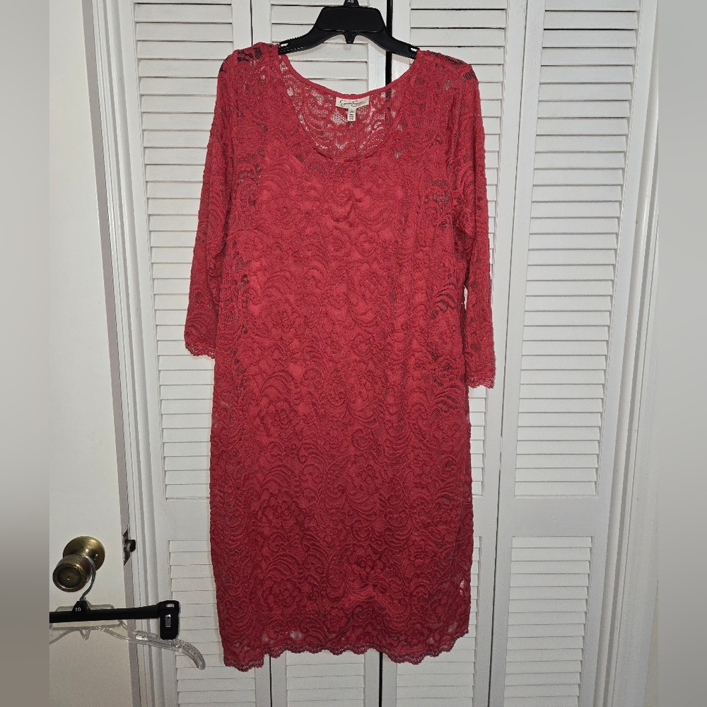Jessica Simpson Women's 2X Lace Maternity Dress - Picture 2 of 10